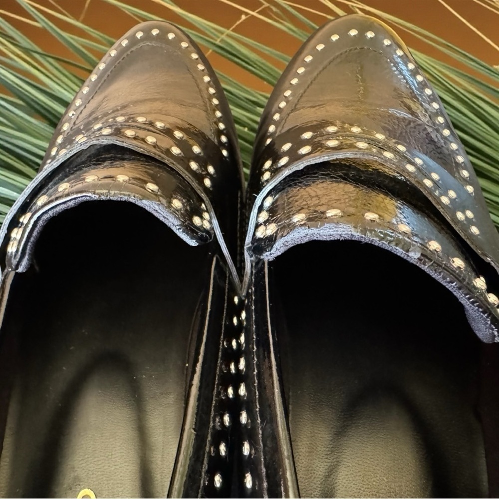 ALDO Black Studded Patent Loafers – Approx. Size 6–6.5 (See Measurements) - Picture 11 of 13